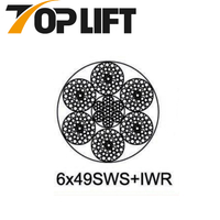 Câble métallique en acier contacté par ligne 6X49SWS+IWRC (galvanisé et non galvanisé)