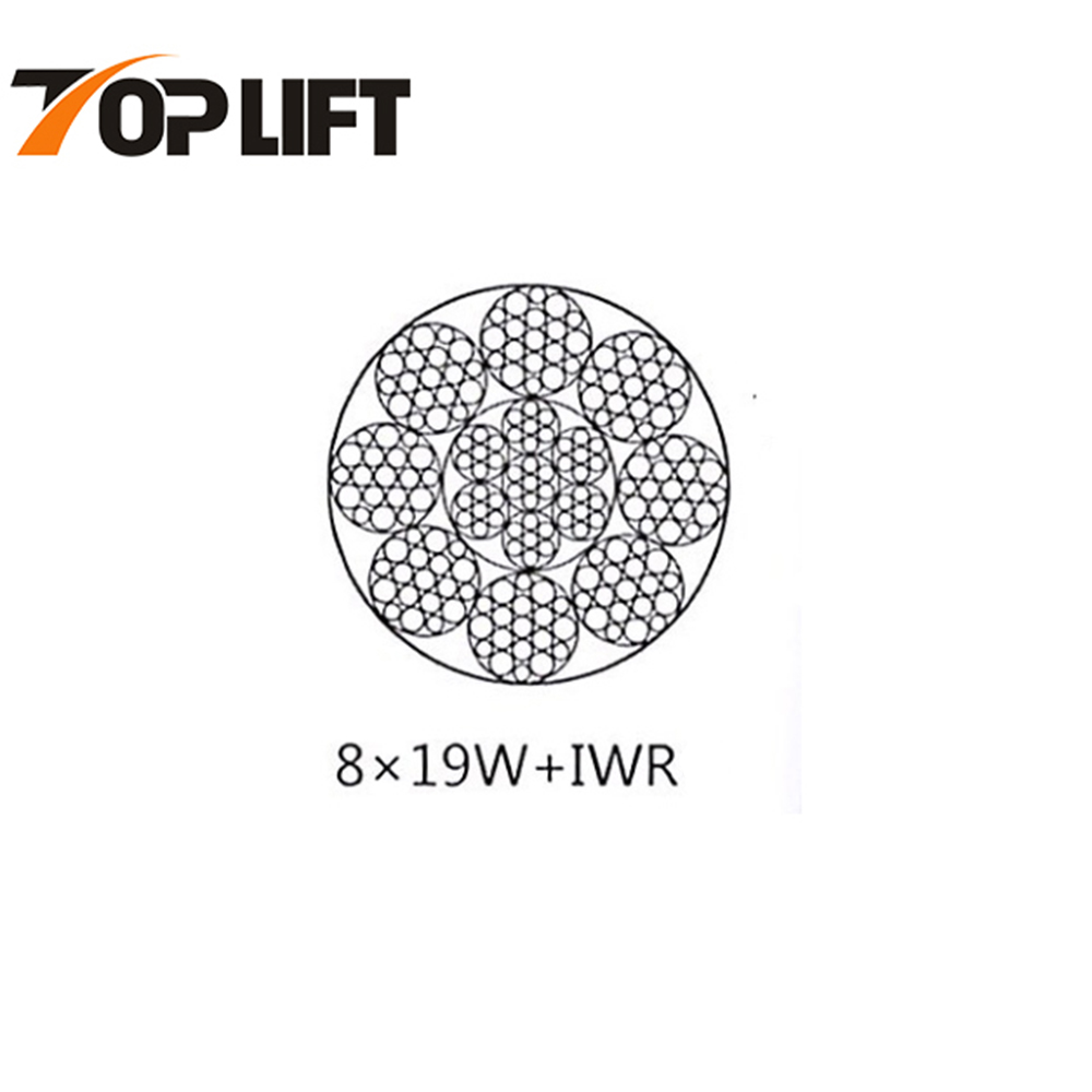Câble métallique en acier contacté par ligne (galvanisé et non galvanisé) 8X19S+FC 8X19S+IWRC 8X19W+FC 8X19+IWRC