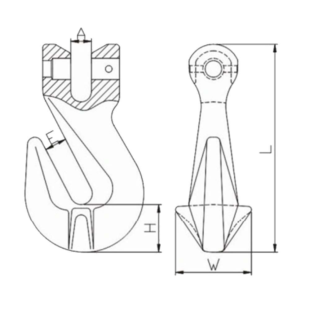 Matériel de levage à crochet de préhension à chape G80 forgé en acier allié de haute qualité TP-817