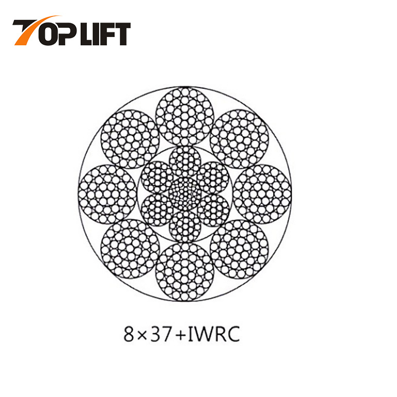 Câbles en acier (non galvanisés et galvanisés) 8X37+FC 8X37+IWRC