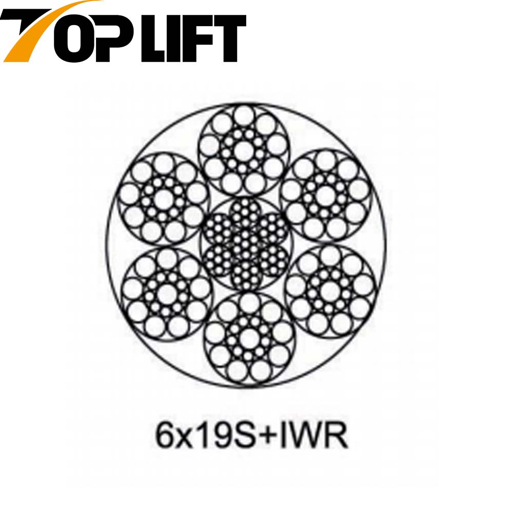 Câble métallique en acier galvanisé/non galvanisé 6X19S+FC 6X19S+WSC 6X19W+FC 6X19W+IWRC