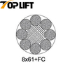 Câble métallique en acier galvanisé/non galvanisé 8X61+FC 8X61+IWR