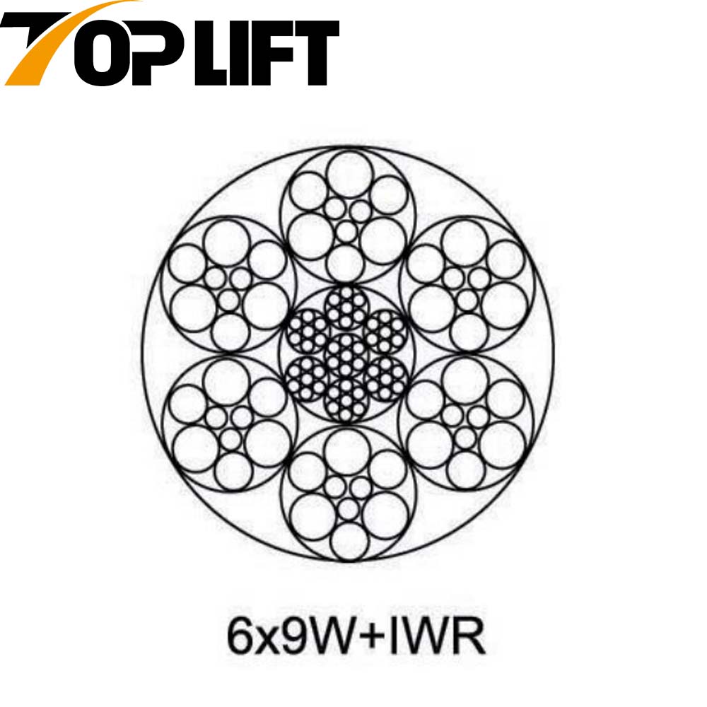 6X7+FC 6X7+IWS 6X9W+FC 6X9W+IWR Câble métallique en acier galvanisé/non galvanisé