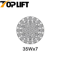 Câble métallique en acier non rotatif galvanisé/non galvanisé avec de nombreuses couches 35WX7