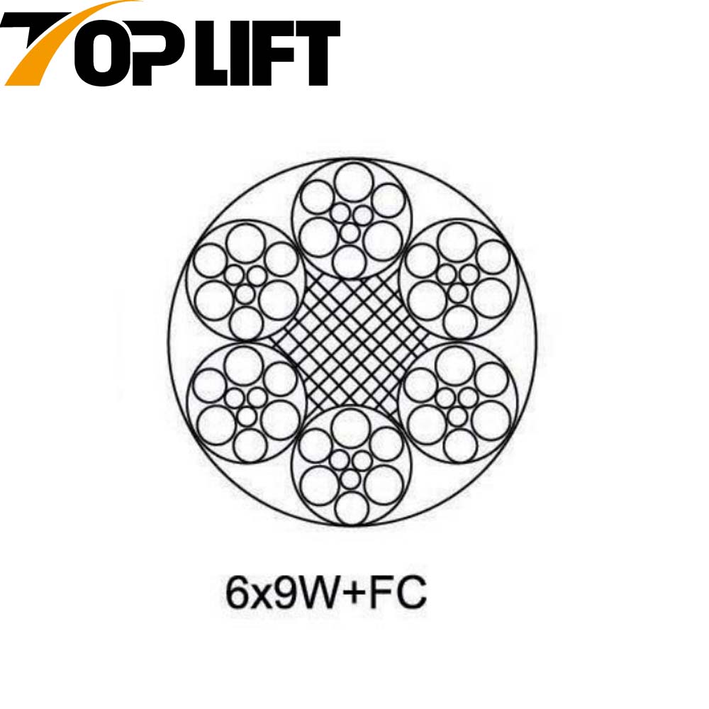 6X7+FC 6X7+IWS 6X9W+FC 6X9W+IWR Câble métallique en acier galvanisé/non galvanisé