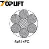 Câble métallique en acier galvanisé/non galvanisé 6X61+FC 6X61+IWR